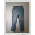 Madewell Jeans | Madewell | The Mom Jean Distressed Ripped Relaxed Denim Jeans Size 25 | Color: Blue/White | Size: 25