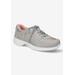 Wide Width Women's Roadtrip Sneaker by Easy Street in Light Grey Leather (Size 10 W)