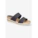 Wide Width Women's Maryann Wedge Sandal by Easy Street in Navy (Size 10 W)