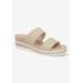 Wide Width Women's Maryann Wedge Sandal by Easy Street in Taupe Croco (Size 9 W)