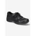 Wide Width Women's Roadtrip Sneaker by Easy Street in Black Leather (Size 9 W)