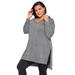 Plus Size Women's Tunic Hoodie by Roaman's in Medium Heather Grey (Size 38/40)