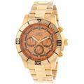 Invicta Specialty Men's Quartz Watch with Brown Dial Chronograph display on Gold Stainless Steel Plated Bracelet 14810