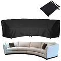 BOSKING Patio Sectional Curved Sofa Protector Covers Waterproof Outdoor Garden Sectional Curved Couch Furniture Cover for Half Moon Couch Sofa Set (Black, L: 190.16x38.98x36.22in/ 483x99x92cm)