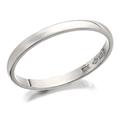 F.Hinds Womens Platinum D Shaped Wedding Ring 2mm O