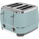 Beko Cosmopolis Toaster TAM8402T, Retro Duck Egg Teal Design , Extra Wide Slot 4-Slice Toaster, Includes Defrost, Reheat & Cancel Functions