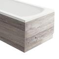 The Bath People Tila Bare Oak Textured Wood Effect Bath Panel End 800mm Adjustable Height