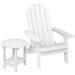 KAYU Foldable Adirondack Chair w/ Table Plastic/Resin in White | 37.99 H x 31.89 W x 22.04 D in | Wayfair KAFZH1324YU