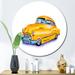 Williston Forge Yellow Retro Car - Unframed Print on Metal in Orange/Yellow | 11 H x 11 W x 1 D in | Wayfair 46E3941C256B4D5D933B447750675D20