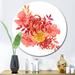 Red Barrel Studio® Red & Orange Autumn Bouquet On White - Traditional Metal Circle Wall Art Metal in Orange/Red | 11 H x 11 W x 1 D in | Wayfair