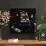 The Holiday Aisle® Christmas Theme Cakes - 1 Piece Square Graphic Art Print On Wrapped Canvas in Black/Green/Red | 32 H x 32 W x 2 D in | Wayfair