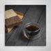 Latitude Run® Clear Cup w/ Brown Liquid Inside - 1 Piece Square Graphic Art Print On Wrapped Canvas in Black/Brown | 12 H x 12 W x 2 D in | Wayfair