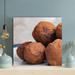 Latitude Run® Three Round Cookies On White Table - 1 Piece Square Graphic Art Print On Wrapped Canvas in Brown | 12 H x 12 W x 2 D in | Wayfair