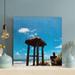 Highland Dunes Brown en Beach House Near Sea Under Blue Sky During Daytime - 1 Piece Square Graphic Art Print On Wrapped Canvas Canvas | Wayfair