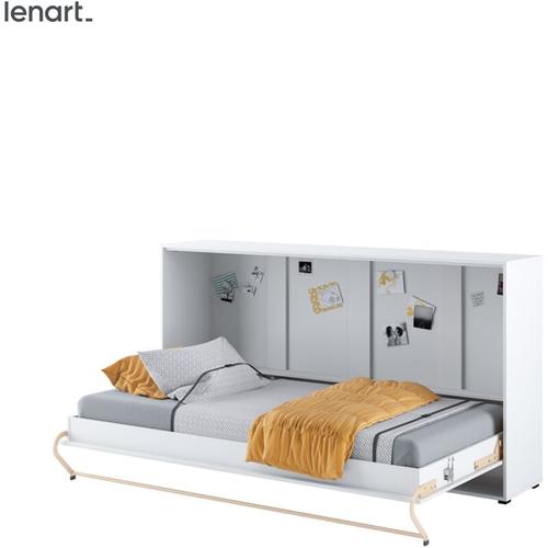 Lenart Schrankbett Wandbett Concept Pro CP06 90×200 horizontal weiß glanz