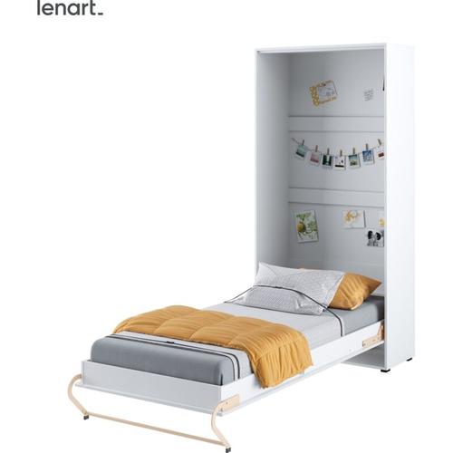 Lenart Schrankbett Wandbett Concept Pro CP03 90×200 vertikal weiß glanz