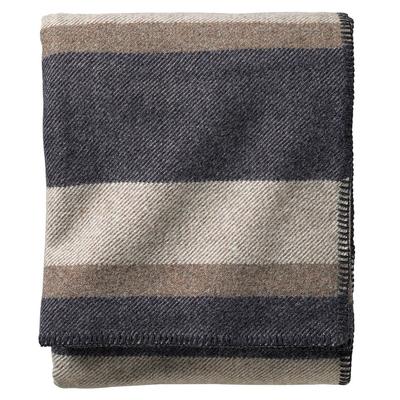Pendleton Eco-wise Midnight Navy Stripe Washable Wool Blanket