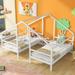 Merax Double Twin Size Triangular House Beds with Built-in Table