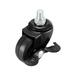 Swivel Casters 1.5 Inch Rubber M8 x 10mm Caster Wheels with Brake 8Pcs - 1.5" , with Brake , 8 Pcs