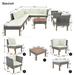 9-Piece Patio Wicker Sofa Set, PE Rattan Sofa Set, with Wood Legs