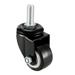 Swivel Casters 1.5-Inch PU M10 x 25mm Threaded Stem Swivel Caster Wheels 4 Pcs - Black