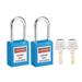 Lockout Tagout Locks 1-1/2 Inch Shackle Key Alike Safety Padlock Blue 2pcs - Keyed Alike