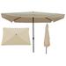 Rectangular Patio Umbrella Outdoor Market Umbrellas with Crank and Push Button Tilt