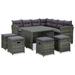 vidaXL 6 Piece Patio Lounge Set with Cushions Poly Rattan Gray