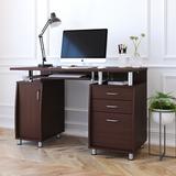 Techni Mobili Workstation Computer Desk, with 2 Drawers and a Filing Cabinet with Keyboard Panel and CPU/Storage Cabinet