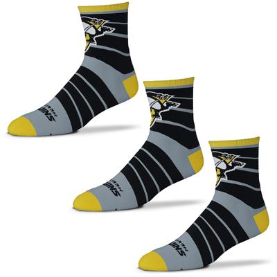 For Bare Feet Pittsburgh Penguins Quad-Socken im Dreierpack für Herren