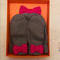Kate Spade Accessories | Kate Spade Bow Hat & Mittens | Color: Gray/Pink | Size: 4-6yr (Xs)