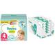 Pampers Baby Windeln Größe 4 (9-14kg) Premium Protection, 168 Stück, MONATSBOX & Aqua Pure Baby Feuchttücher, 864 Tücher (18 x 48) Mit 99% Purem Wasser, Dermatologisch Getestet