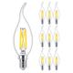 10 Pack - Philips Classic LED Clear Filament Bent Tip Candle BA35 DimTone Lamp 3.4W (40W) E14 SES Small Edison | 2200k to 2700k | 470 Lm | 15000 Hours | Car Air Freshener Included | 90+ CRI