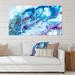 East Urban Home Blue & Purple Marble Abstract - 4 Piece Wrapped Canvas Graphic Art Canvas in Blue/Indigo | 28 H x 48 W x 1 D in | Wayfair