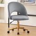 Mercer41 Adjustable Height Upholstered Task Chair Upholstered, Metal in Gray/White | 33 H x 23.5 W x 23.5 D in | Wayfair