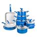 Granitestone Farmhouse 13 Piece Aluminum Ultra Durable Cookware Set Non Stick/Aluminum in Blue | Wayfair 8299