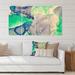 Everly Quinn Green & Purple Luxury Abstract Fluid Art III - 4 Piece Wrapped Canvas Graphic Art Canvas in Green/Indigo | 28 H x 48 W x 1 D in | Wayfair