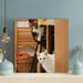 Red Barrel Studio® Tabby Cat & White Cat In The House - 1 Piece Square Graphic Art Print On Wrapped Canvas in Brown/White | Wayfair