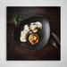 Latitude Run® Stainless Steel Fork on Ceramic Plate 1 Piece Square Graphic Art Print on Wrapped Canvas in Black | 12 H x 12 W x 2 D in | Wayfair