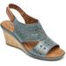 Cobb Hill Womens Janna Perforated Slingback Shoes - Size 5 M - Blue - Blue - Rockport Heels