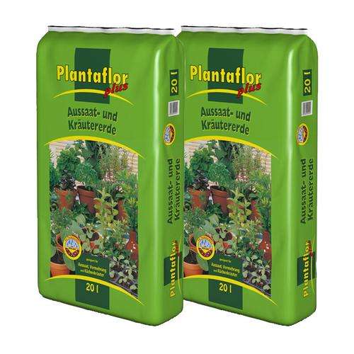 Plantaflor - Plus Anzuchterde Kräutererde Aussaaterde Blumenerde Anzucht Aussaat 40L (2 x 20L)