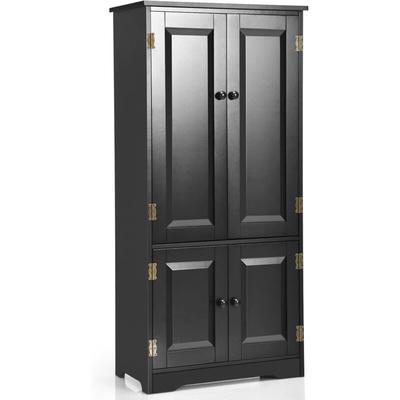 Costway - Mehrzweckschrank Vintage,Flurschrank mit verstellbarem Regal,Badschrank Waescheschrank Image
