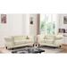 Capri Faux Leather Chesterfield Rolled Arm 2-Piece Living Room Set