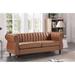 Capri Faux Leather Chesterfield Rolled Arm Sofa