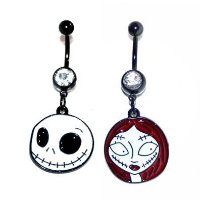 Disney Jewelry | Nightmare Before Christmas Black Belly Ring | Color: Black/White | Size: Various