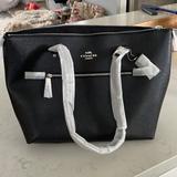 Coach Bags | Coach Leather Tote Bag Black Nwt | Color: Black | Size: Os