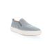 Wide Width Women's Kate Leather Slip On Sneaker by Propet in Grey (Size 10 W)