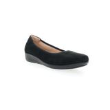Wide Width Women's Yara Leather Slip On Flat by Propet in Black Suede (Size 12 W)