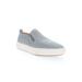 Wide Width Women's Kate Leather Slip On Sneaker by Propet in Grey (Size 9 1/2 W)