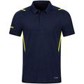 JAKO Herren Poloshirt Challenge, Kurzarm, Marine meliert/Neongelb, S